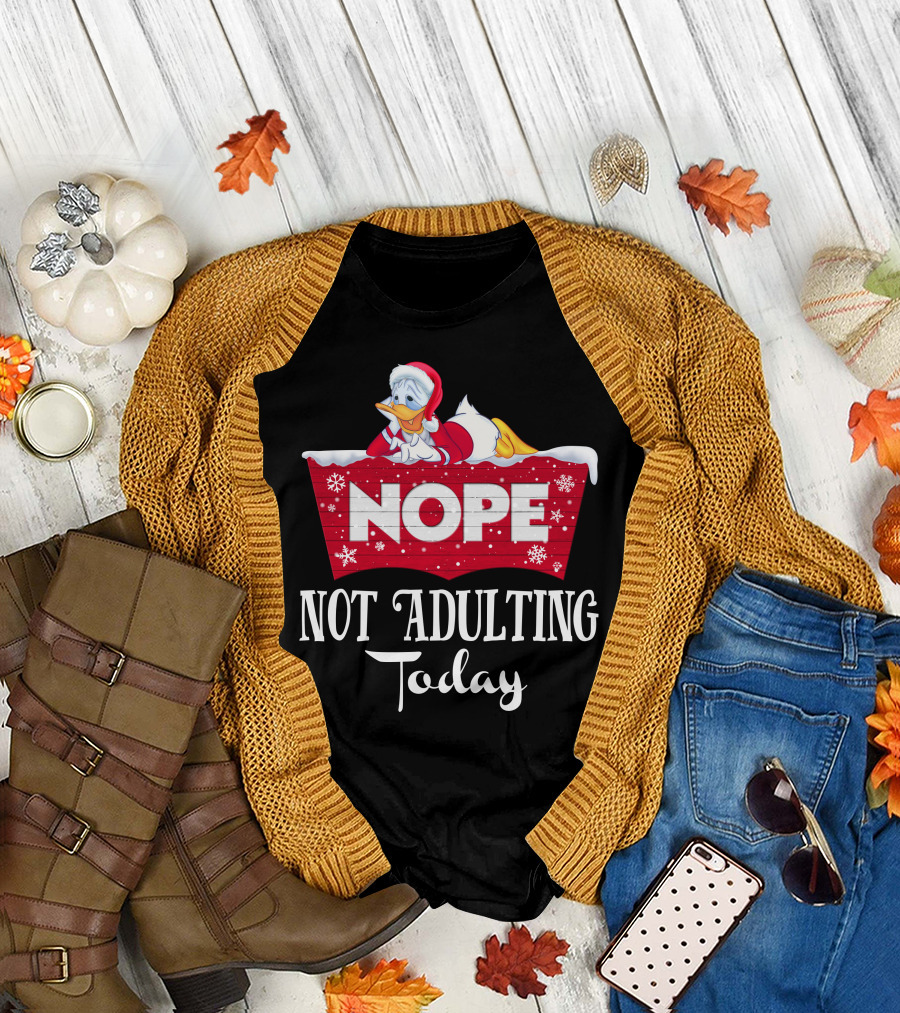 Nope Donald Not Adulting Today Santa Outfit Holiday T-Shirt
