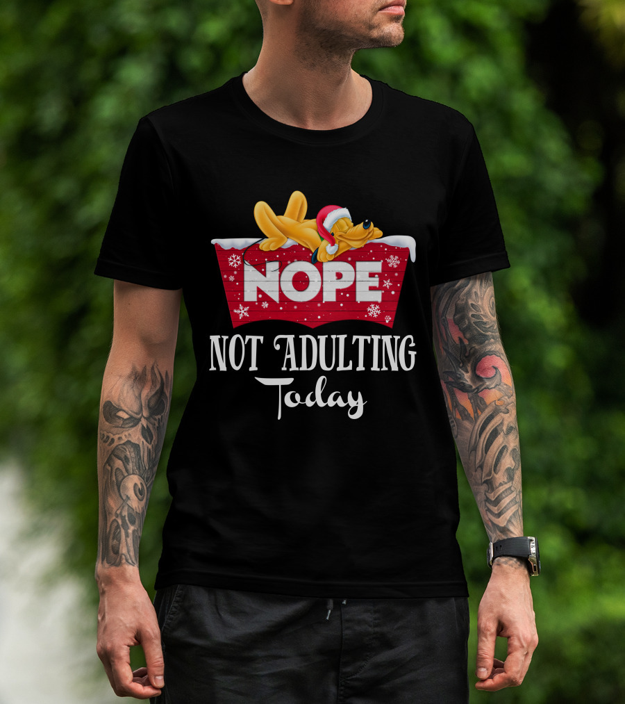 Pluto Nope Not Adulting Today T-Shirt