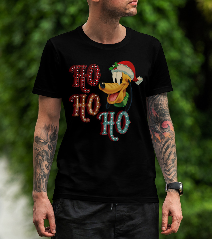 Ho Ho Ho Pluto Christmas Santa Hat T-Shirt