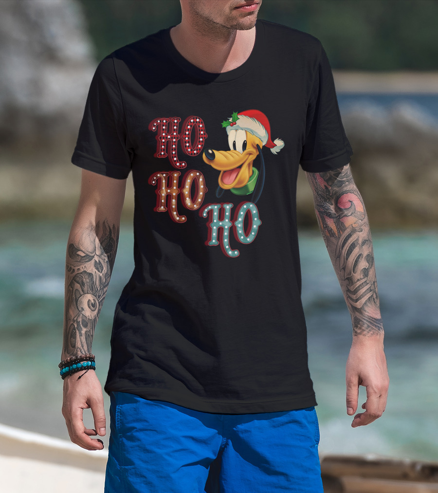 Ho Ho Ho Pluto Christmas Santa Hat T-Shirt