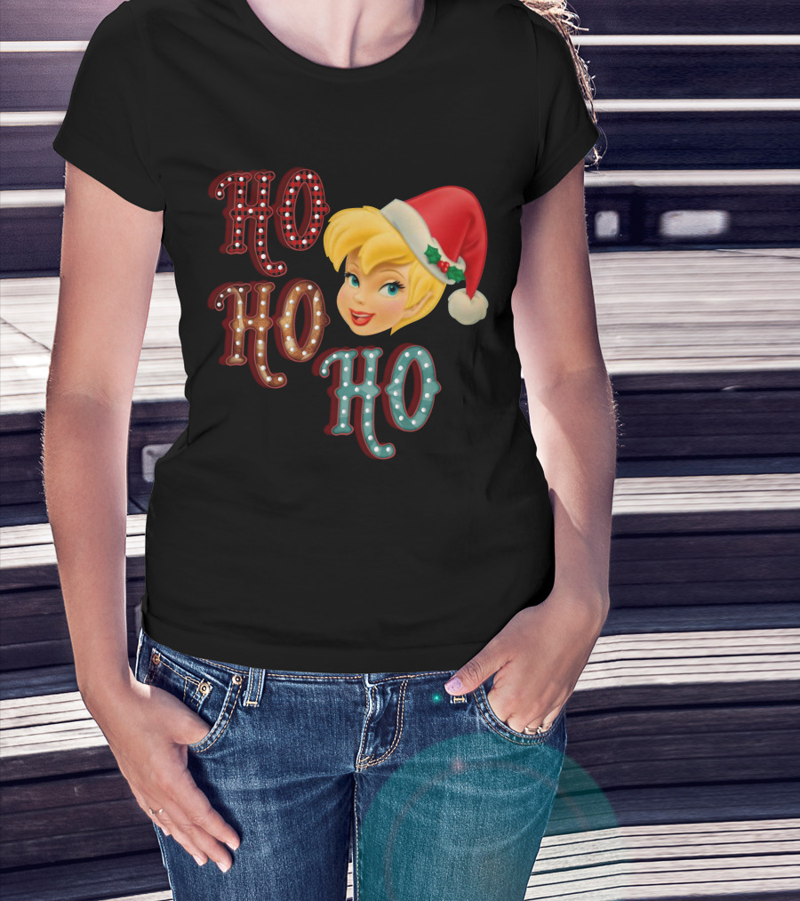 Ho Ho Ho Tinkerbell Santa Hat Christmas T-Shirt