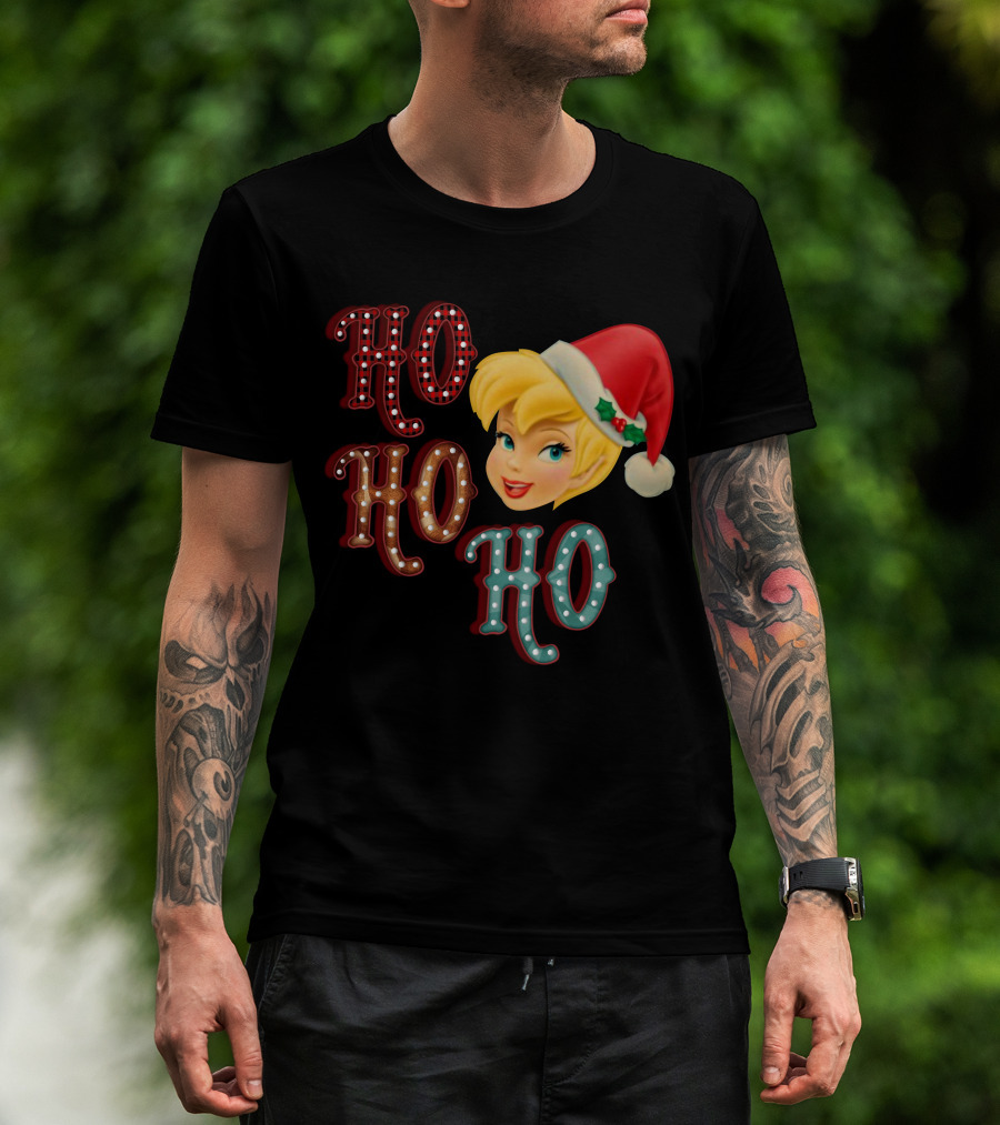 Ho Ho Ho Tinkerbell Santa Hat Christmas T-Shirt