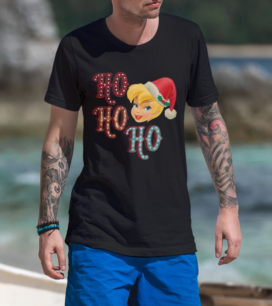 Ho Ho Ho Tinkerbell Santa Hat Christmas T-Shirt