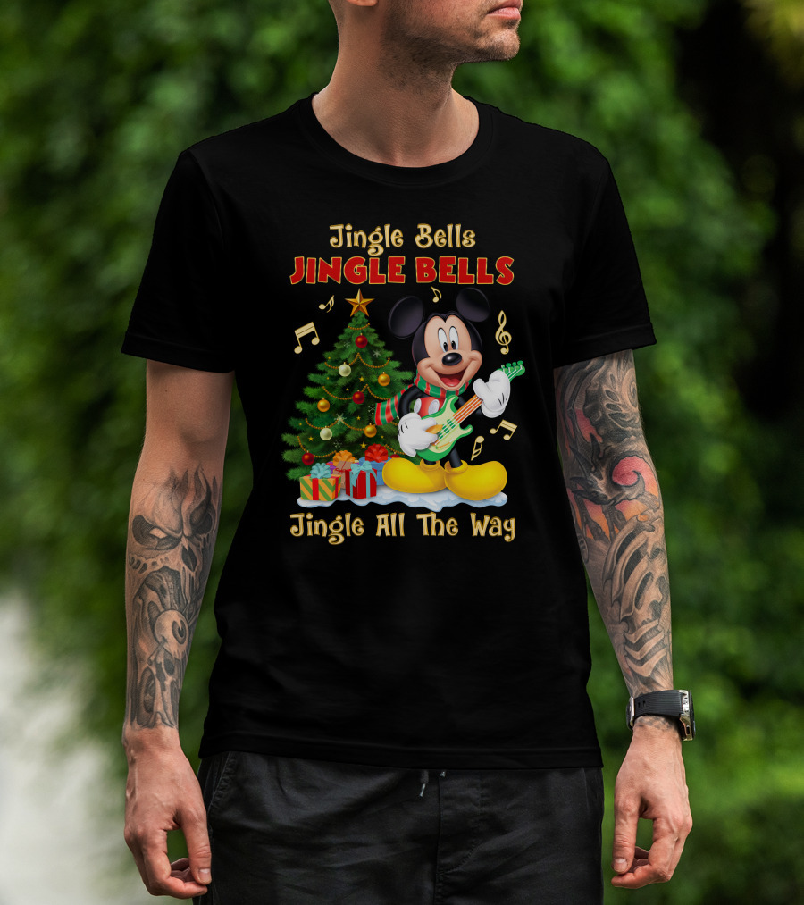 Jingle Bells Jingle Bells Mickey Jingle All The Way Christmas Tree T-Shirt