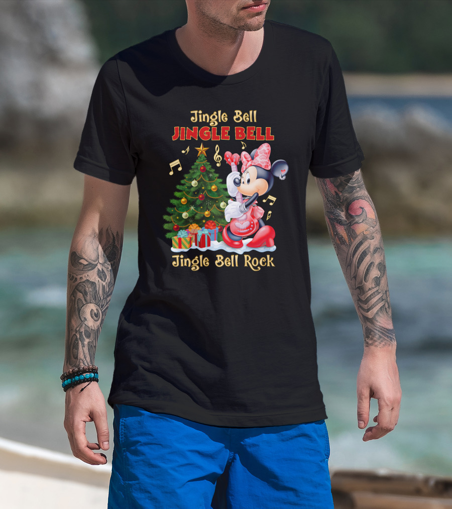 Jingle Bell Jingle Bell Jingle Bell Rock Minnie Mouse Christmas Tree Gifts T-Shirt