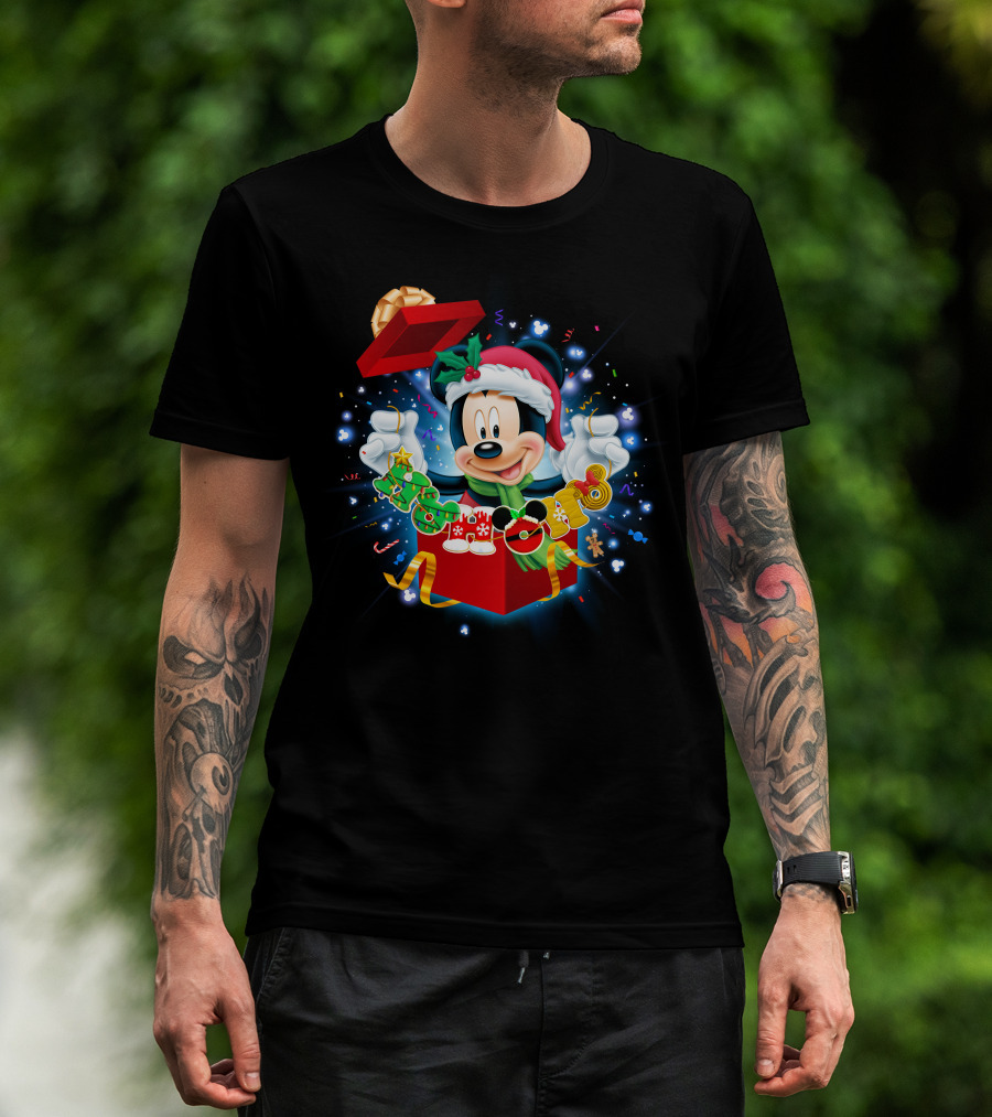 Mickey Mouse Christmas Holiday Surprise Present T-Shirt