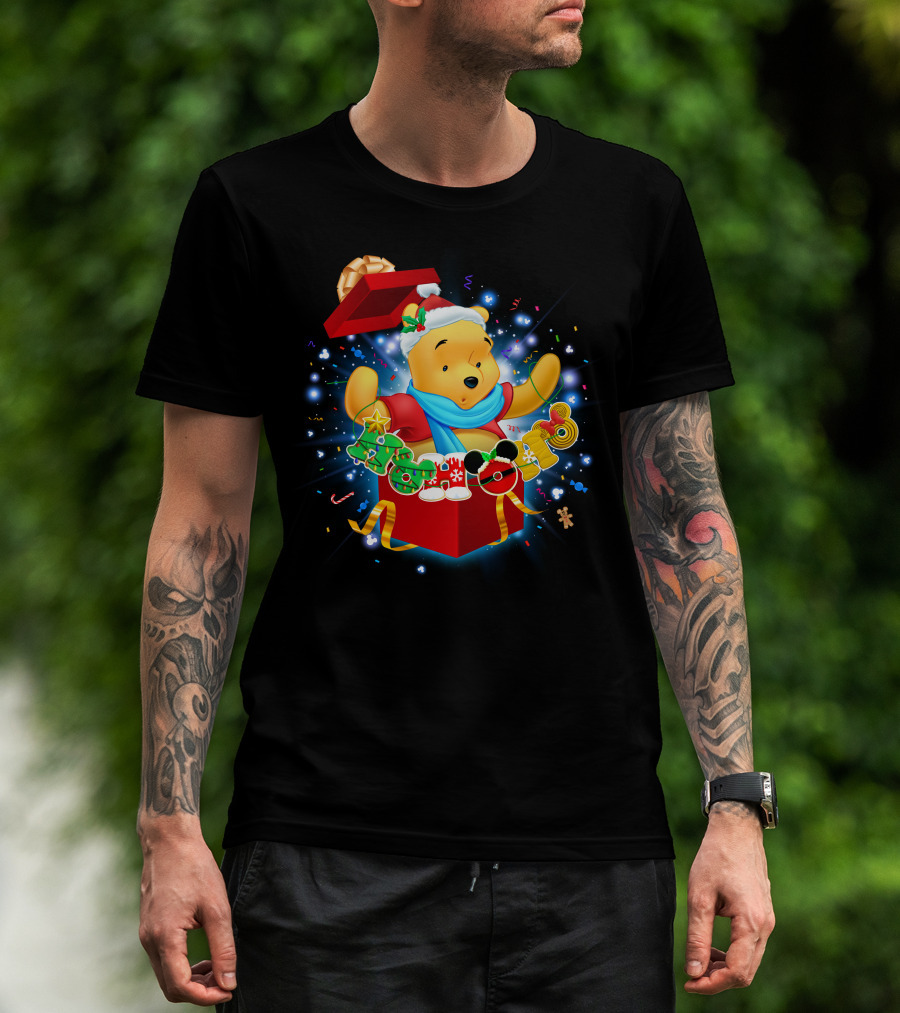 Winnie The Pooh Christmas Gift Box Holiday Cheer T-Shirt