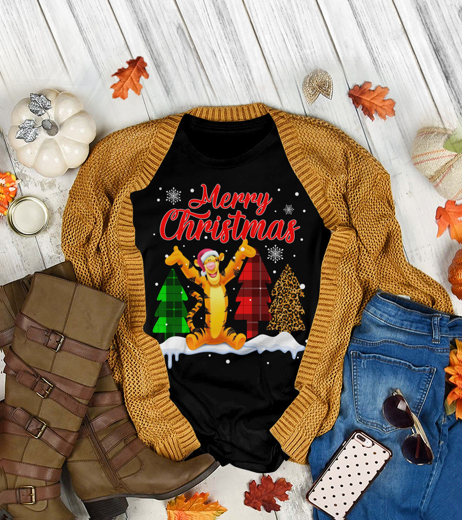 Merry Christmas Tigger Winter Holiday Celebration T-Shirt