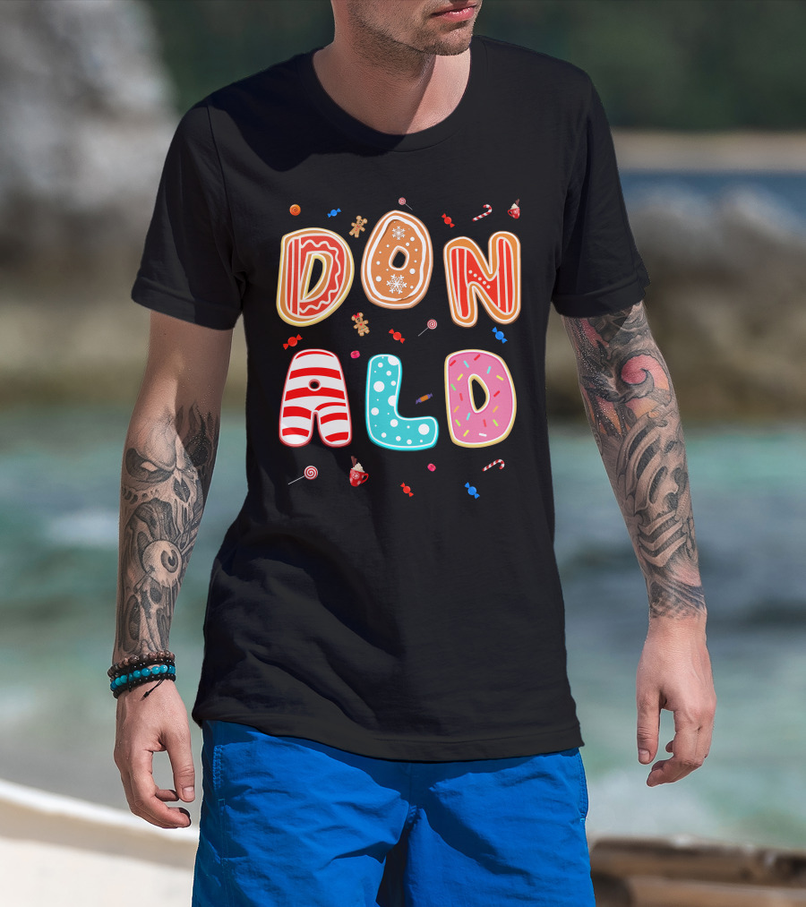 Donald Christmas Candy Gingerbread Festive Theme T-Shirt
