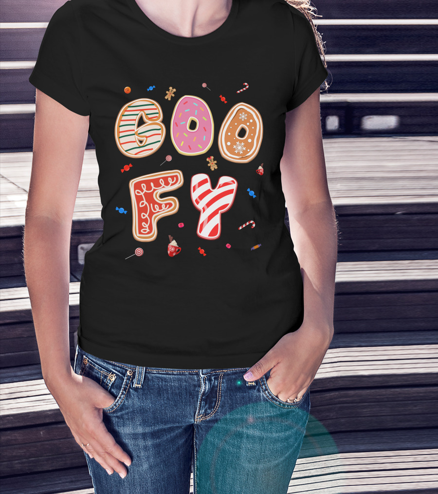 Goofy Cookie Holiday Treats Candy Cane Gingerbread T-Shirt