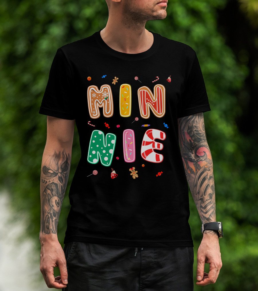 Minnie Christmas Candy And Gingerbread Theme T-Shirt