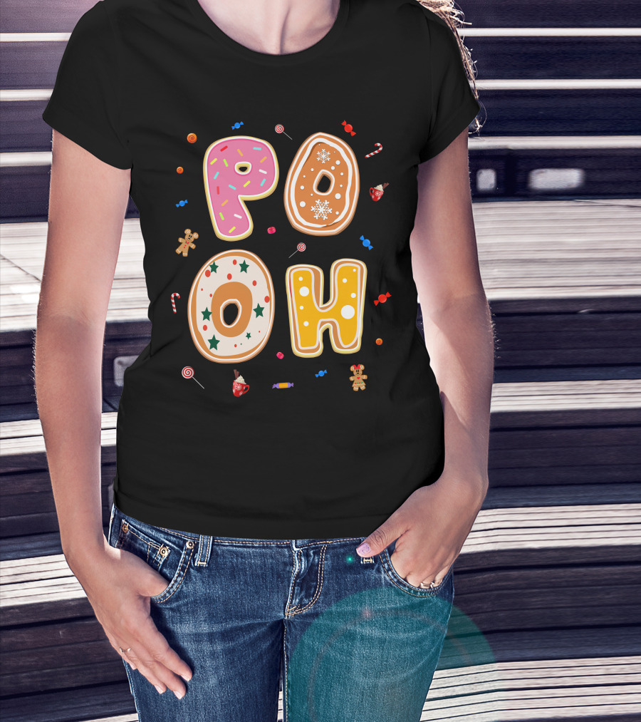 Pooh Christmas Gingerbread Candy Cane Cookies T-Shirt