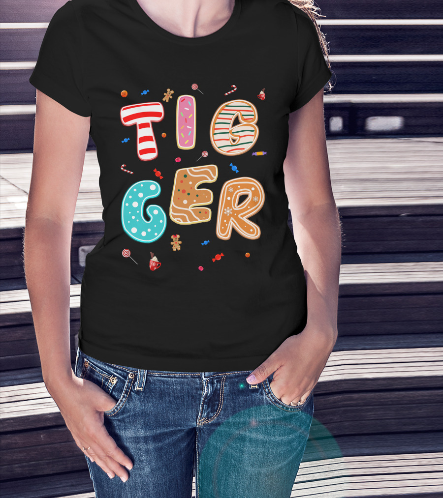 Tigger Candy Cane Gingerbread Christmas Treats T-Shirt