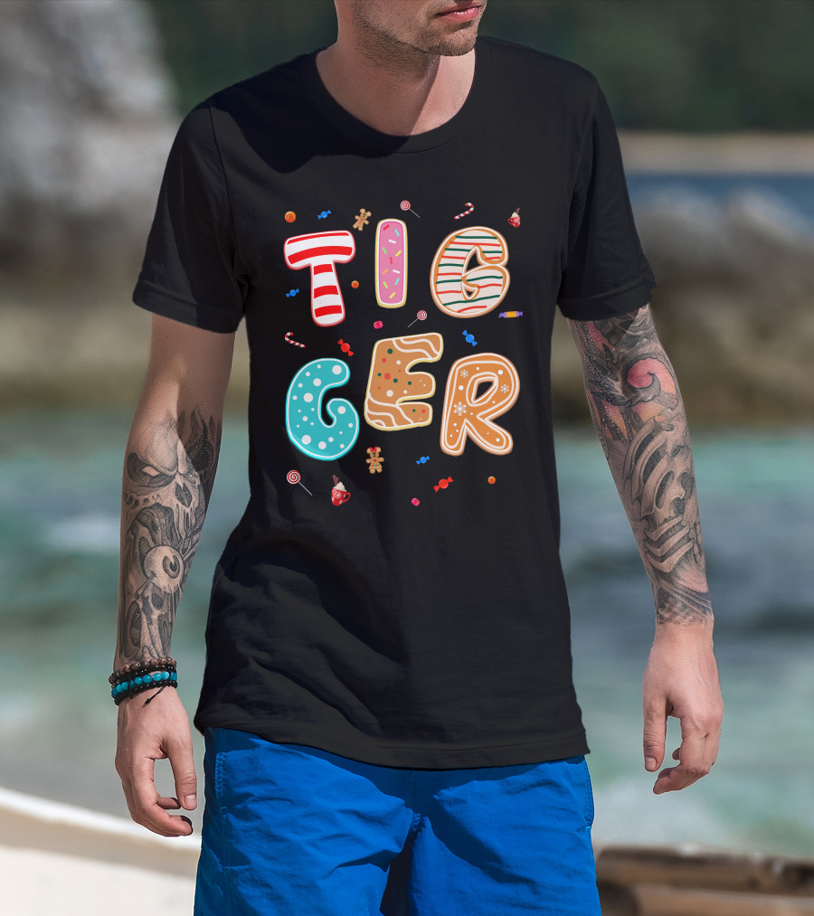Tigger Candy Cane Gingerbread Christmas Treats T-Shirt
