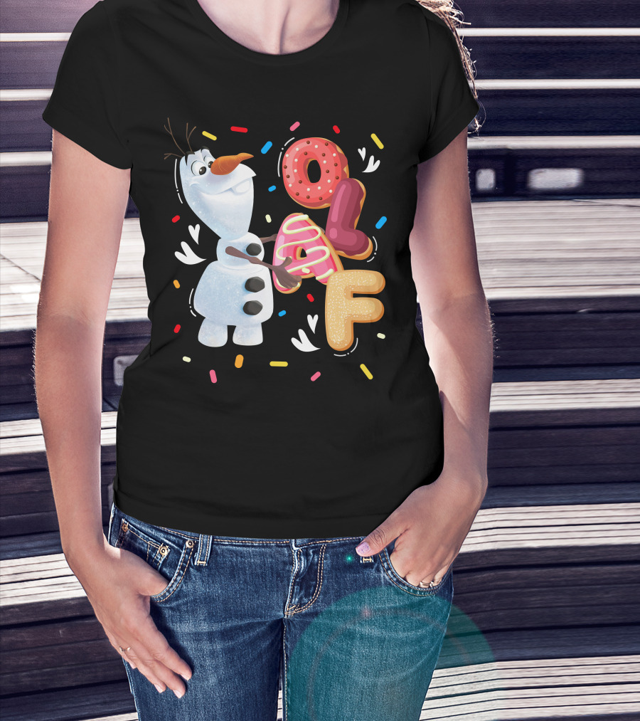 Olaf Doughnut Letters With Colorful Sprinkles Snowman T-Shirt