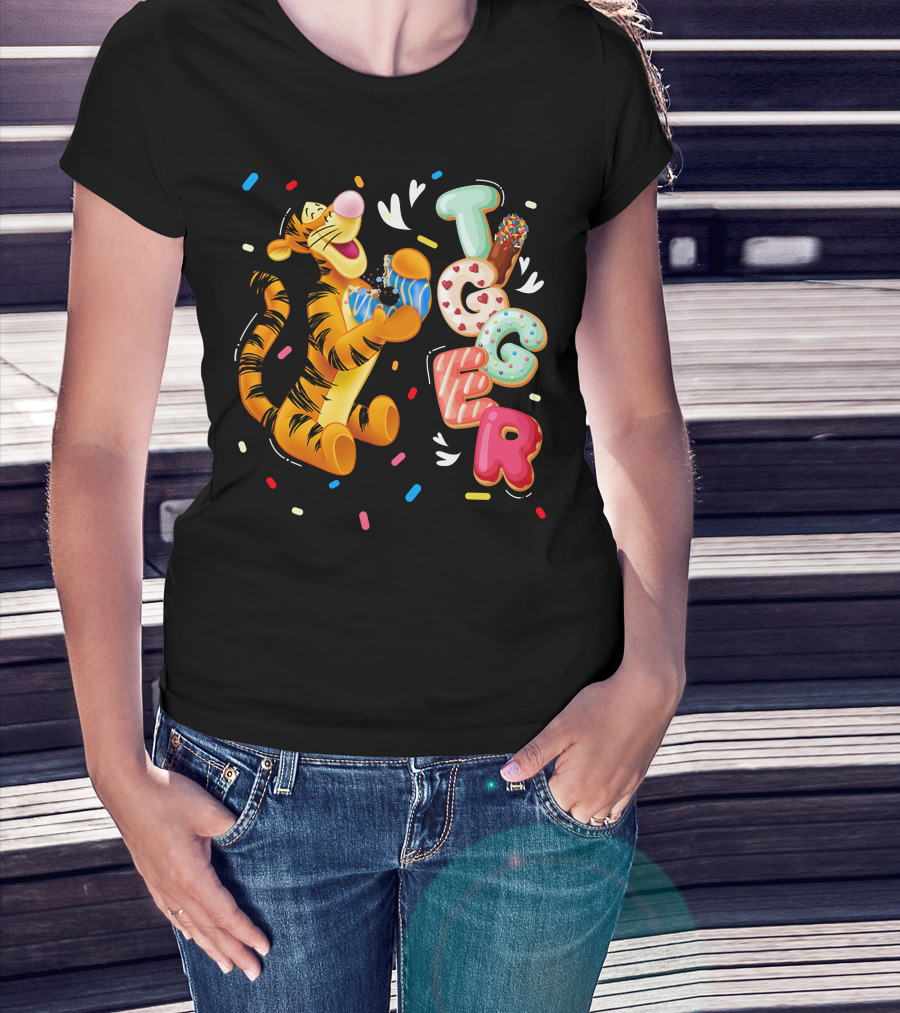 Tigger Donut Sprinkles Playful Delight T-Shirt