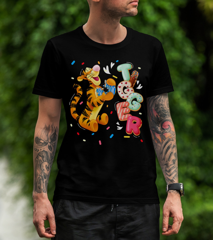 Tigger Donut Sprinkles Playful Delight T-Shirt