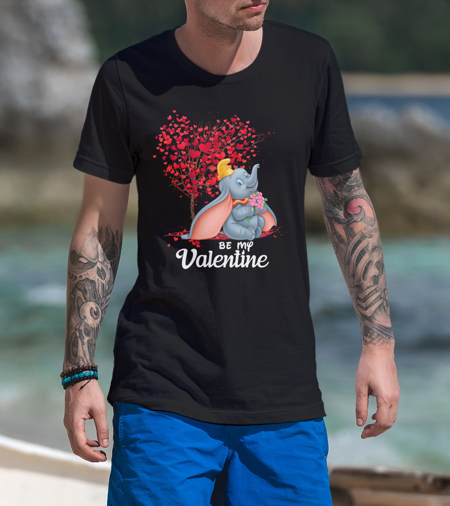 Dumbo Be My Valentine Red Heart Tree Bouquet T-Shirt