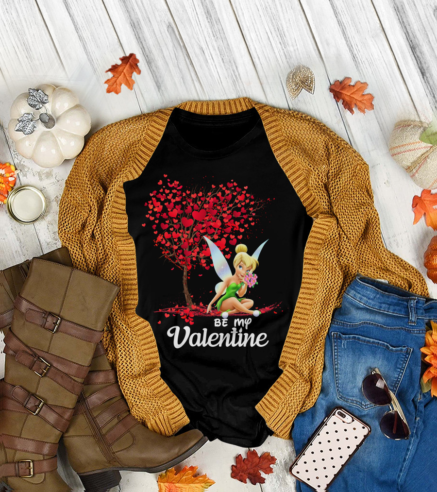 Tinkerbell Be My Valentine Heart Tree T-Shirt