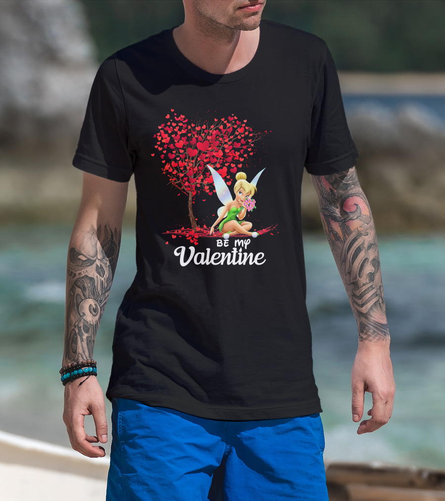 Tinkerbell Be My Valentine Heart Tree T-Shirt