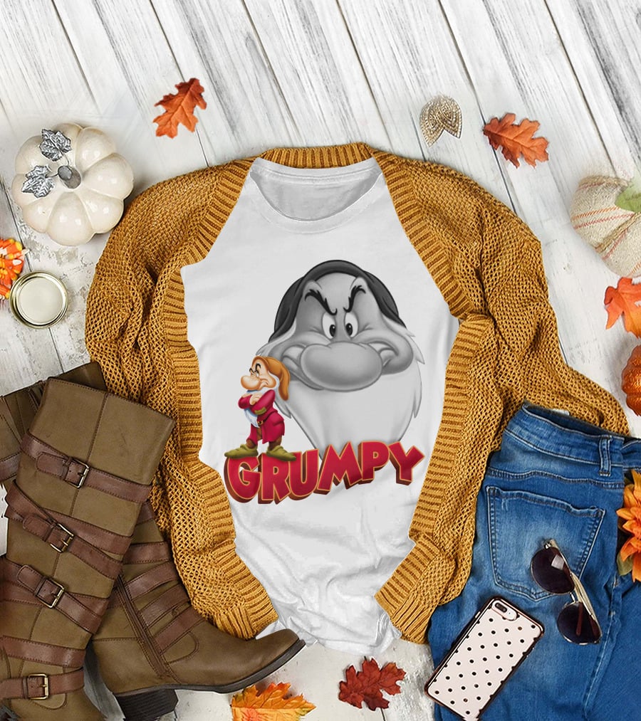 Grumpy Snow White Dwarf Character T-Shirt