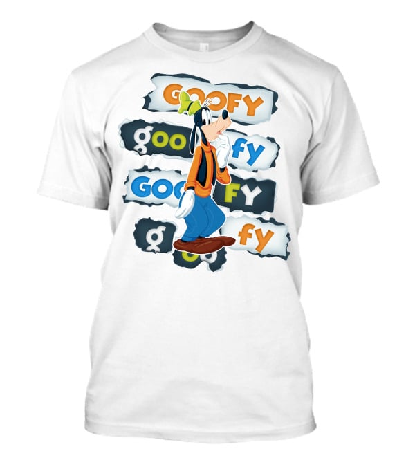 Goofy Disney Character With Multiple Text Styles T-Shirt