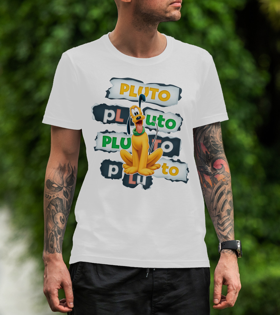 Pluto Disney Character Collage T-Shirt