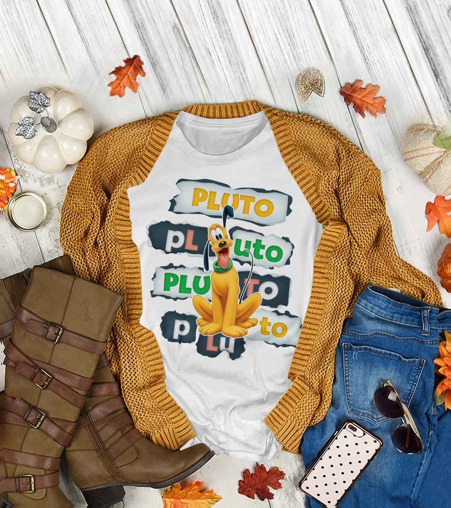 Pluto Disney Character Collage T-Shirt