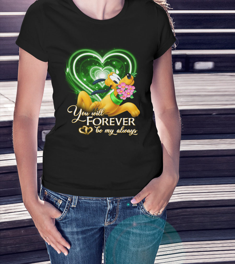Pluto You Will Forever Be My Always Hearts And Flowers T-Shirt