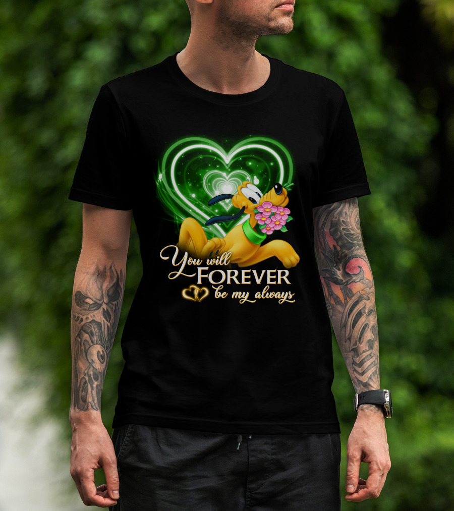 Pluto You Will Forever Be My Always Hearts And Flowers T-Shirt