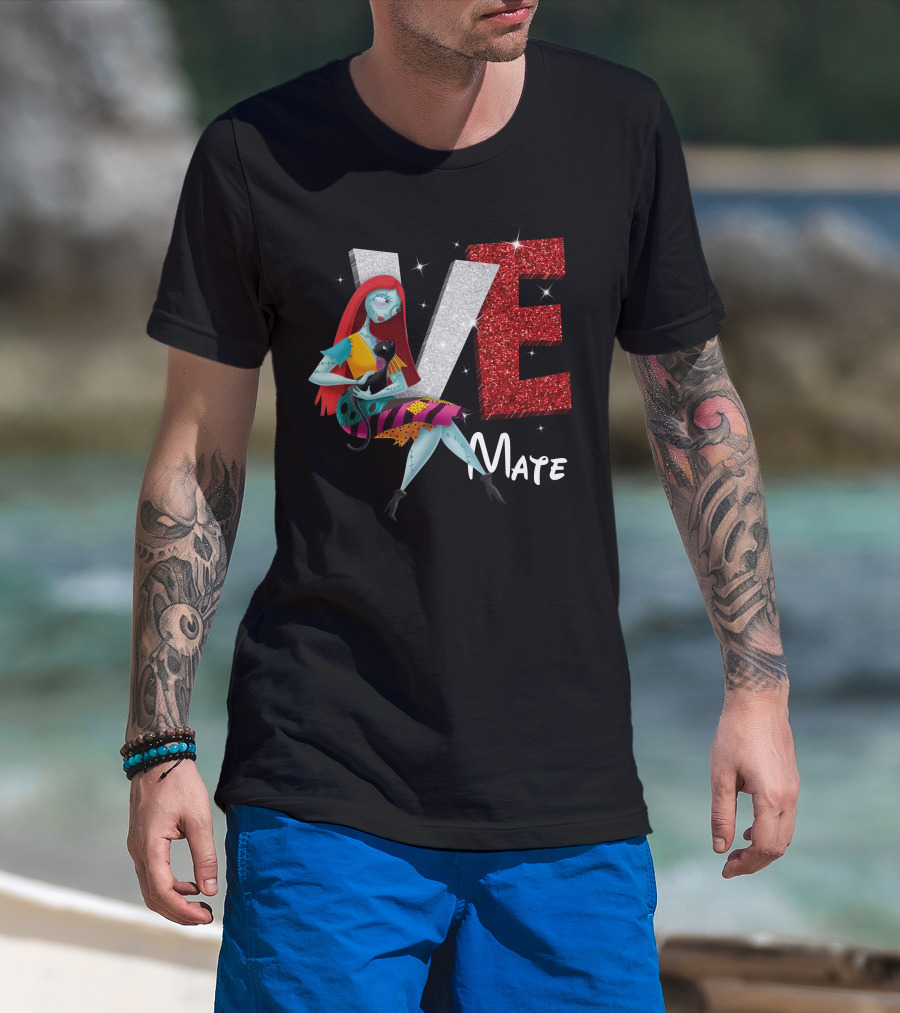 Love Mate Sally Halloween Cat T-Shirt