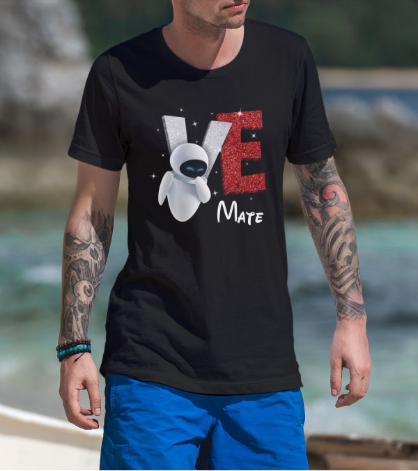 EVE Mate Sparkling Glitter Letters T-Shirt