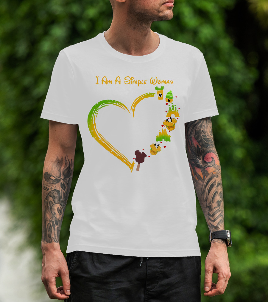 I Am A Simple Woman Heart Mouse Ears Ice Cream Castle T-Shirt