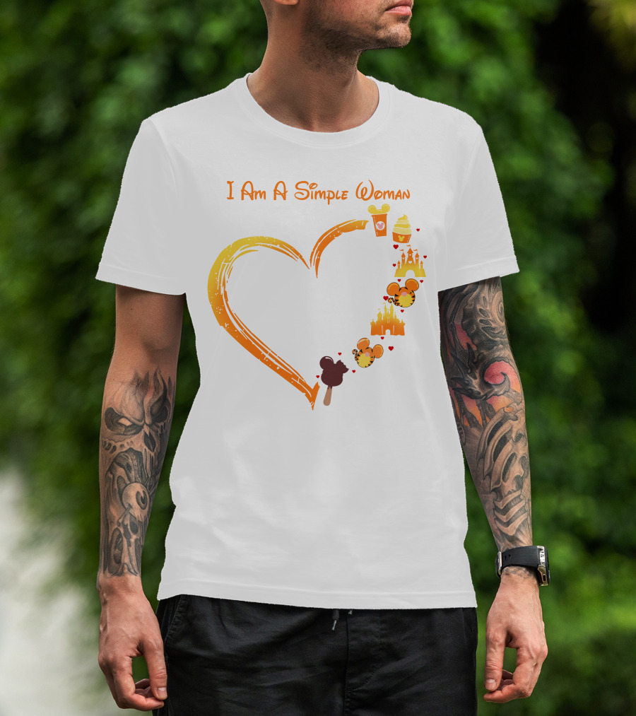 I Am A Simple Woman Mickey Treats Castle Heart T-Shirt