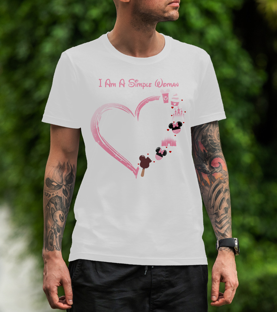 I Am A Simple Woman Coffee Castle Minnie Ears T-Shirt