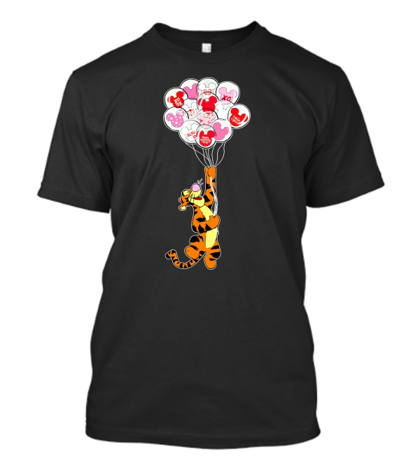 Tigger Flying With Mickey Balloons Valentine's Day Xo Hunny Disney T-Shirt