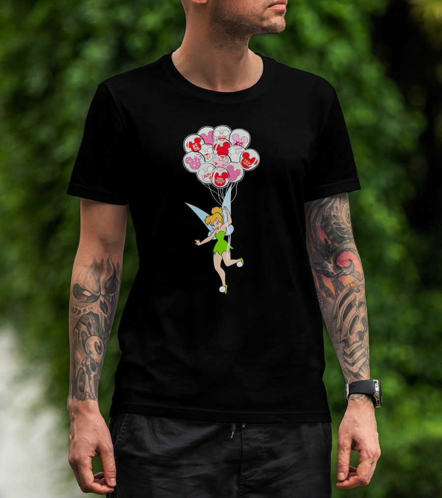 Tinkerbell Minnie Balloons Love Xoxo Disney Icons T-Shirt