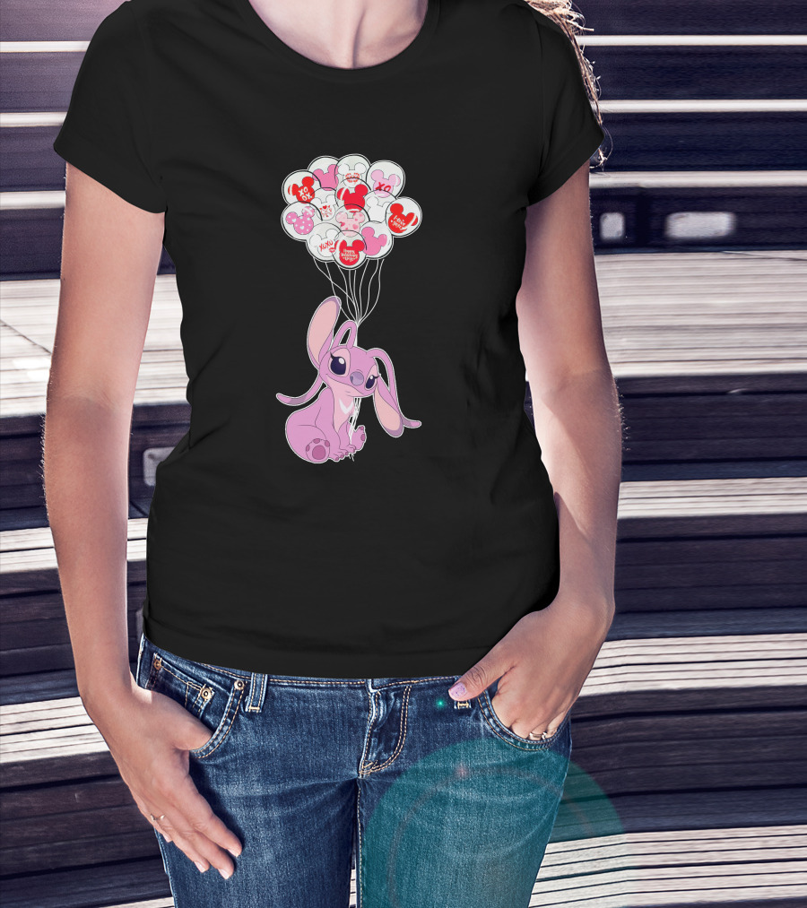 Angel Valentine's Day Balloons And Hearts T-Shirt