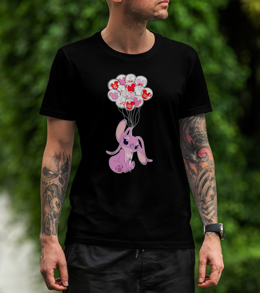 Angel Valentine's Day Balloons And Hearts T-Shirt