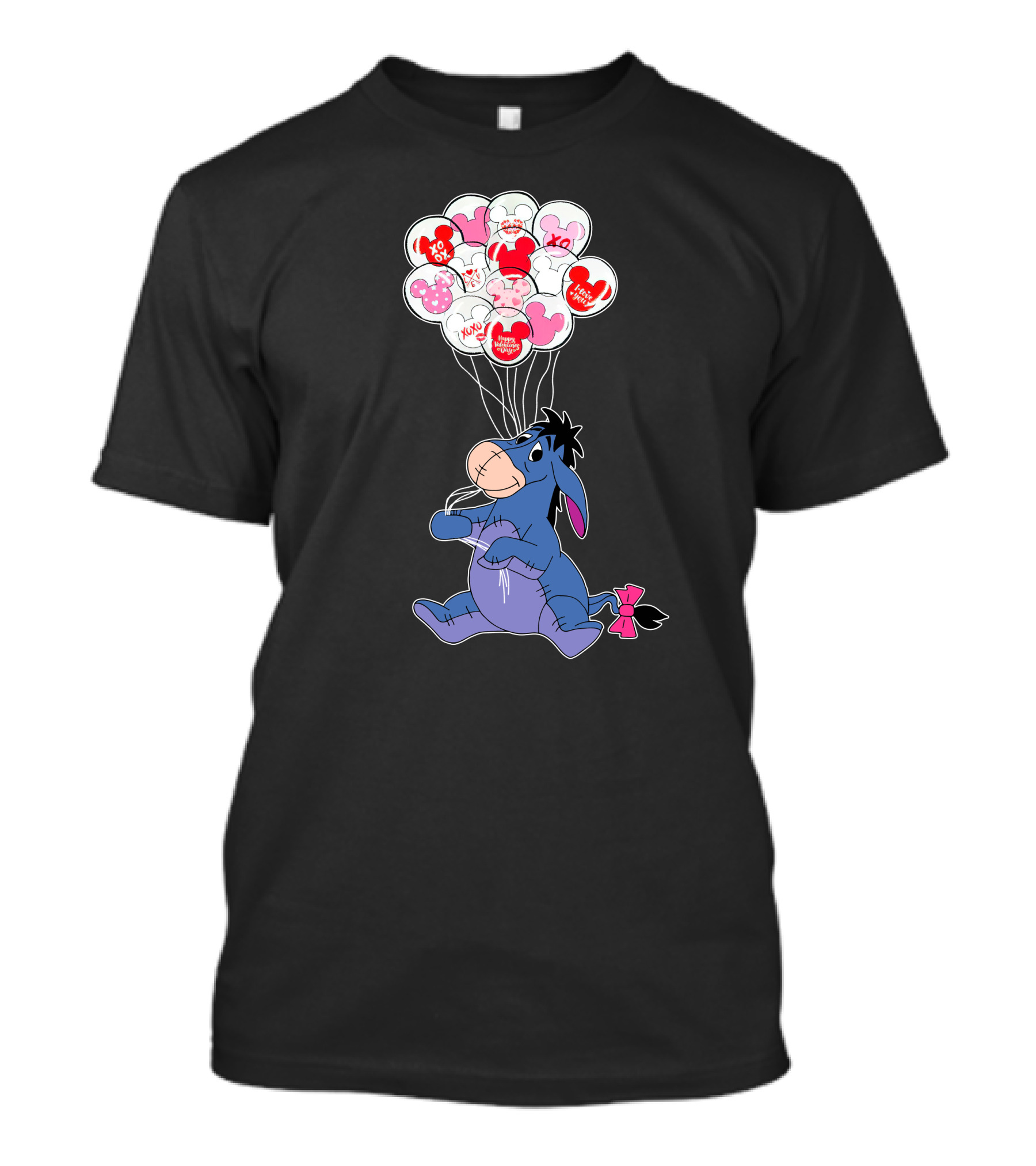 Eeyore Holding Valentine's Day Mickey Balloons T-Shirt