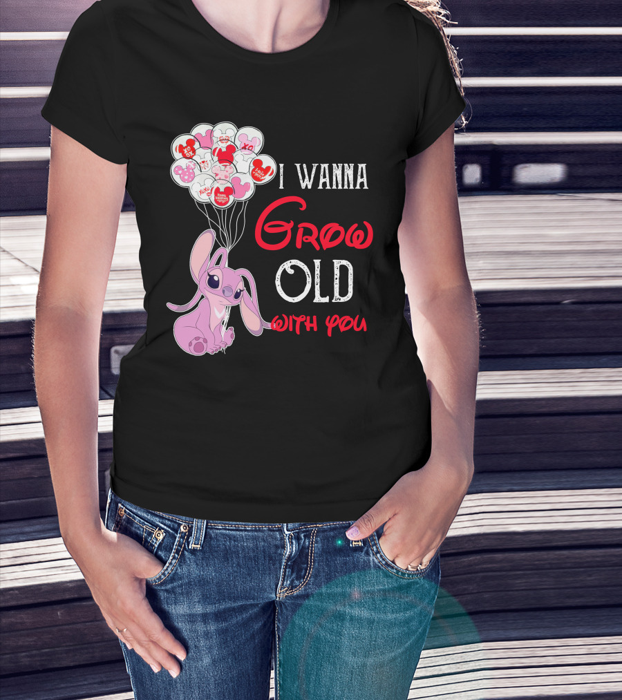 I Wanna Grow Old With You Angel Heart Balloons T-Shirt