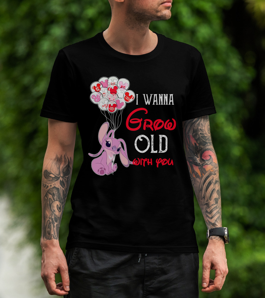 I Wanna Grow Old With You Angel Heart Balloons T-Shirt