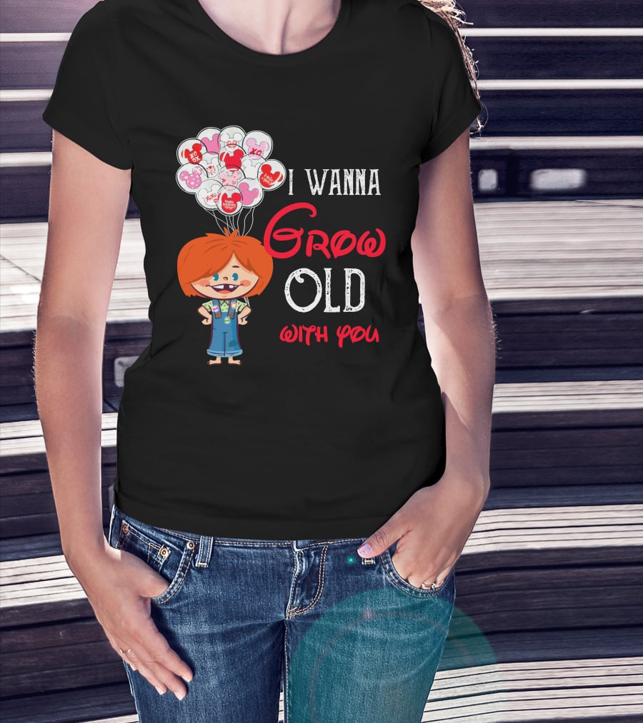 I Wanna Grow Old With You Balloons Xo Character T-Shirt