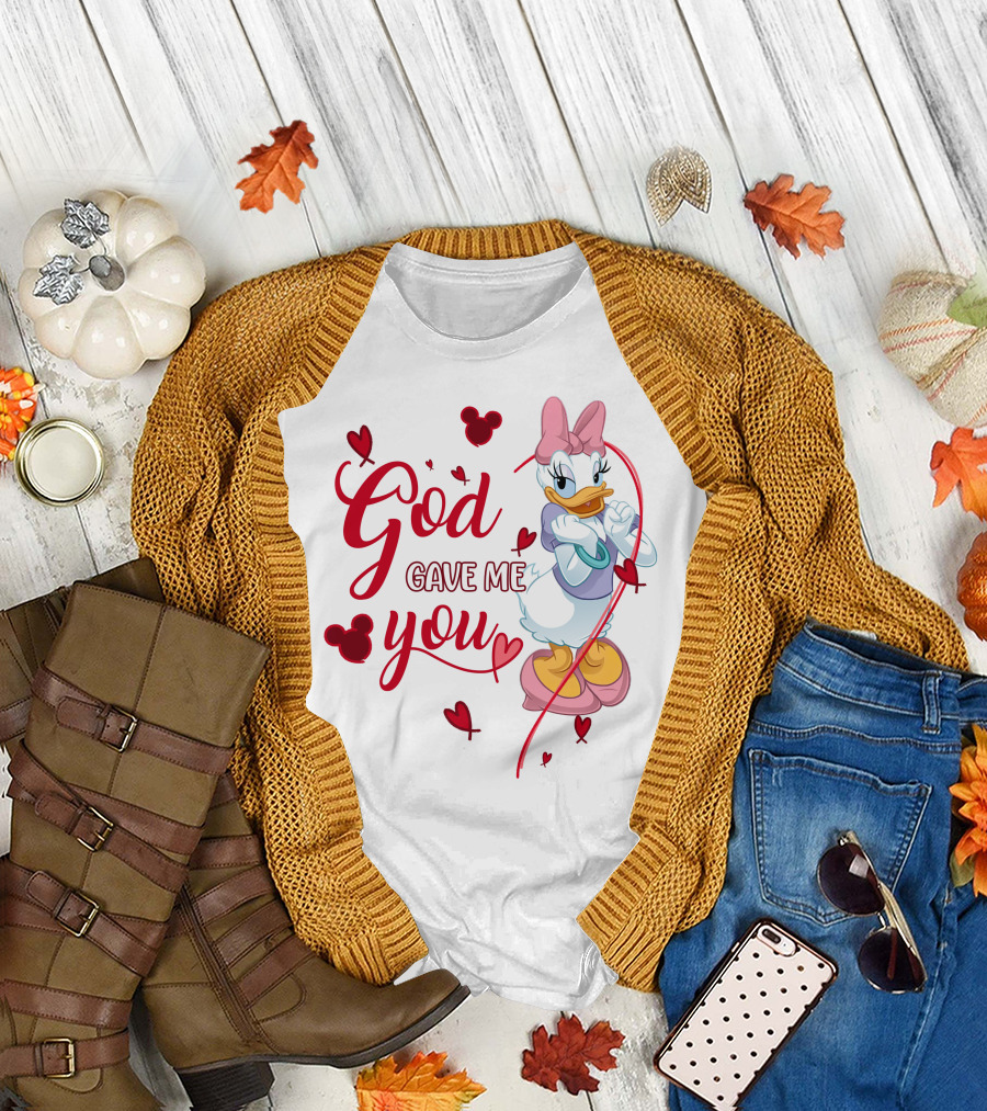 God Gave Me You Daisy Duck Hearts T-Shirt