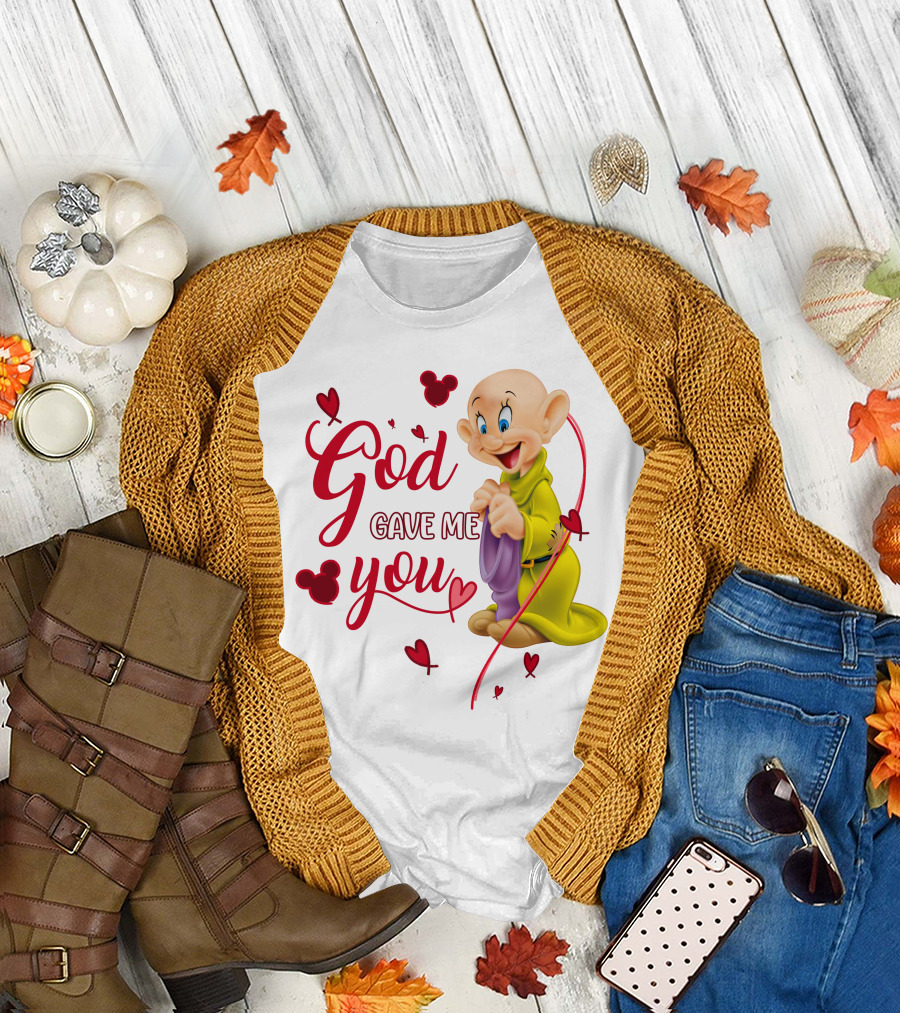 God Gave Me You Dopey Hearts Mickey Heads T-Shirt