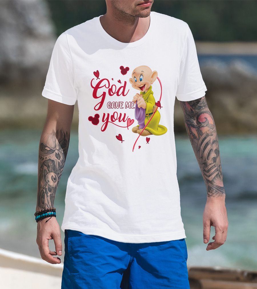 God Gave Me You Dopey Hearts Mickey Heads T-Shirt