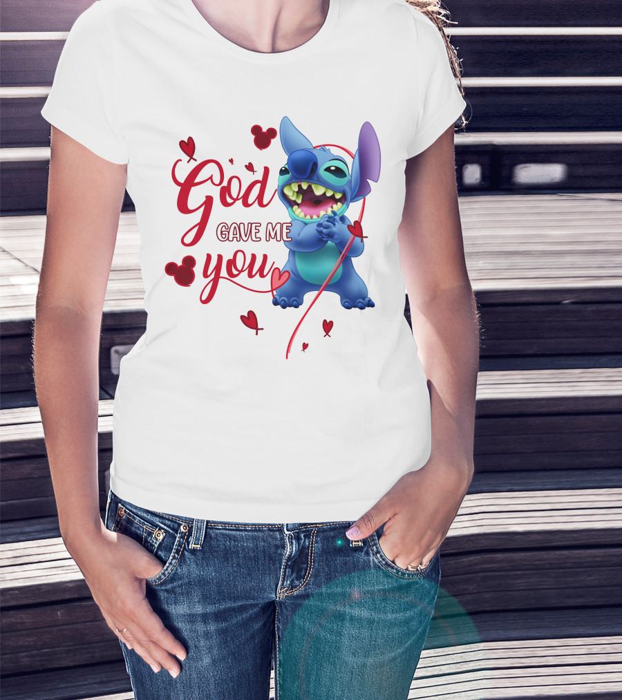 God Gave Me You Stitch Disney Hearts T-Shirt