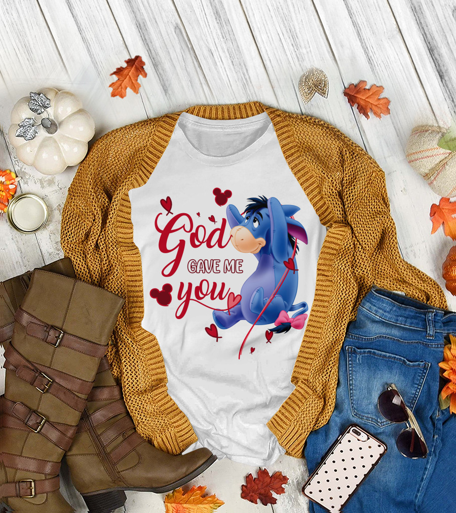 God Gave Me You Eeyore Mickey Hearts T-Shirt