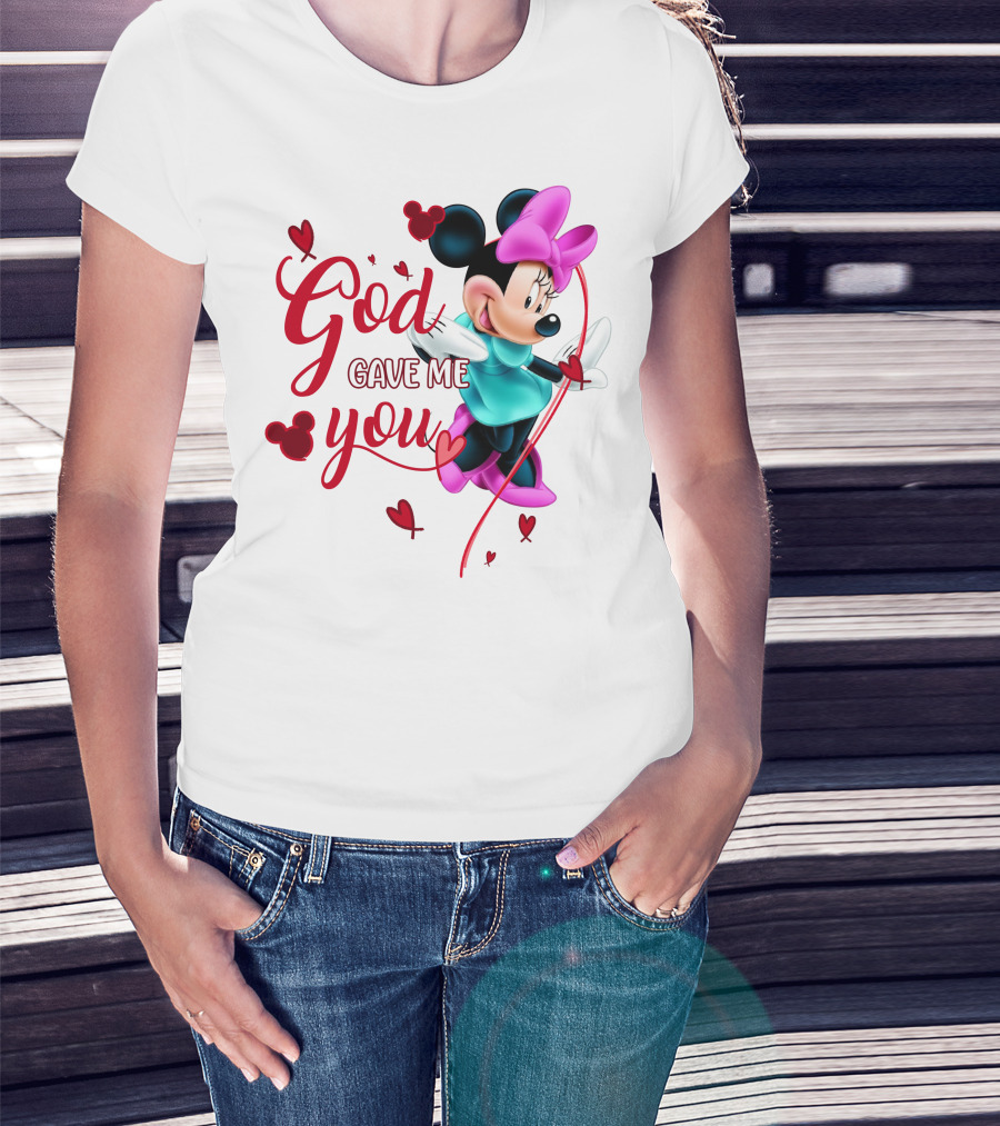Minnie God Gave Me You Hearts And Bows T-Shirt
