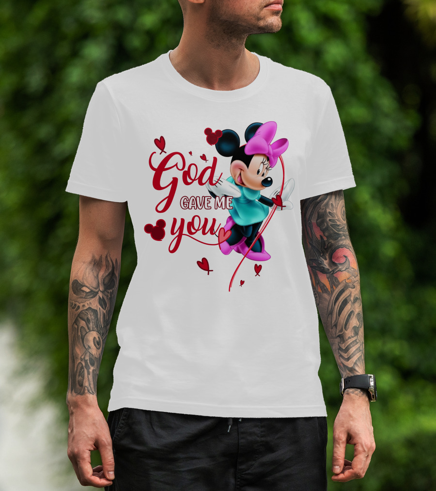 Minnie God Gave Me You Hearts And Bows T-Shirt